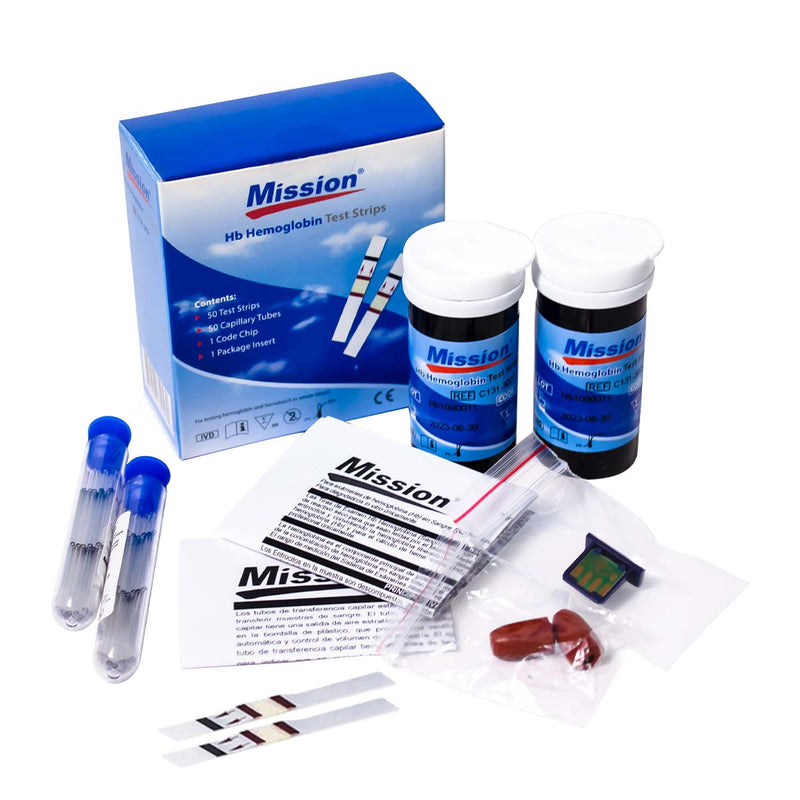 Cargue la imagen en el visor de la galería, Tiras reactivas para Medidor de Hemoglobina Mission Hb Acon - Kit con 50 pruebas