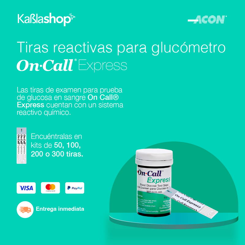 Cargue la imagen en el visor de la galería, Tiras reactivas para Glucómetro On Call Express - Kit con 50