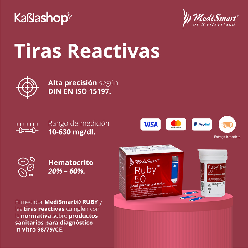 Cargue la imagen en el visor de la galería, Kit Ruby Con Glucómetro, 100 Tiras, Lancetas Y Portalancetas