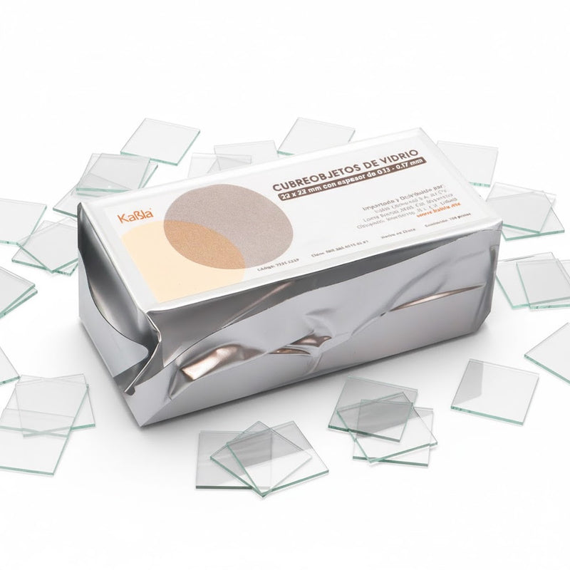 Cargue la imagen en el visor de la galería, Cubreobjetos de vidrio de 22 x 22 mm Kabla - con 150 piezas