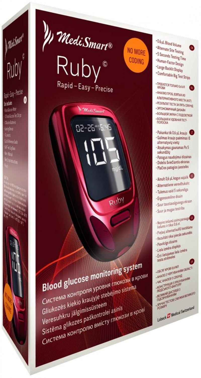 Cargue la imagen en el visor de la galería, Glucómetro Ruby - Medidor De Glucosa En Sangre - Medismart
