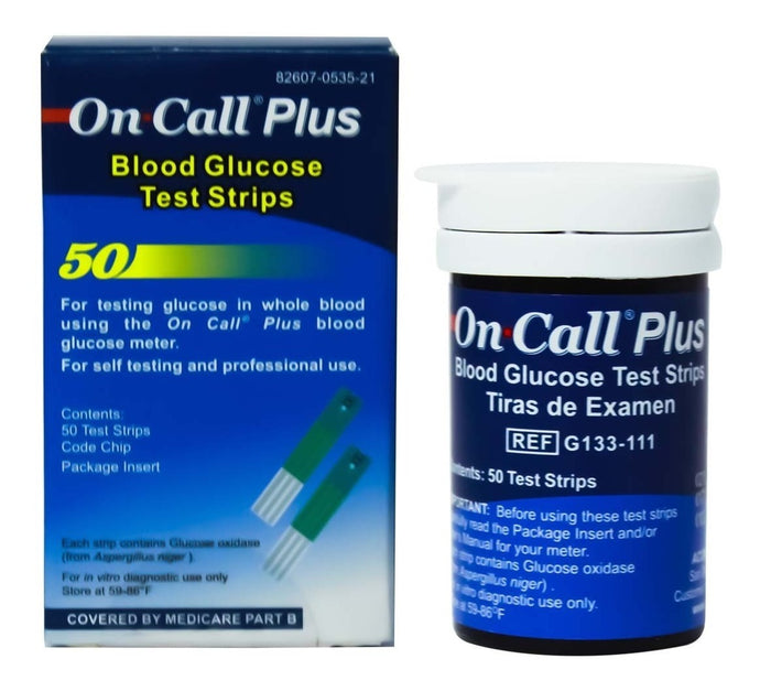 Tiras reactivas para Glucómetro On Call Plus - Kit con 50