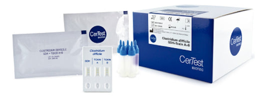 Prueba de C. Difficile (GDH/ Toxina A y B) Certest - Kit con 20