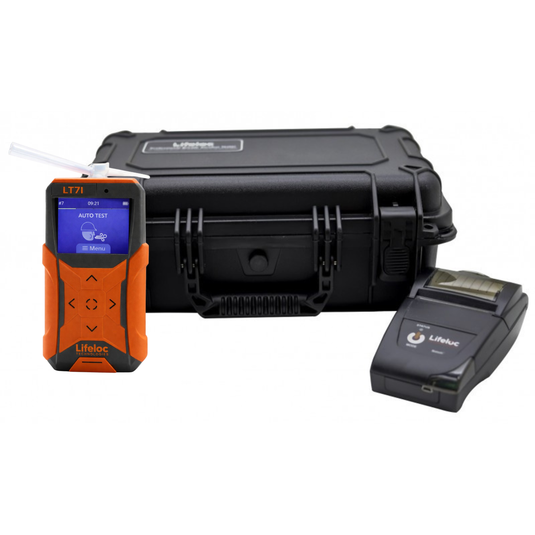 Alcoholímetro LT7I Lifeloc con Impresora, batería recargable y boquillas
