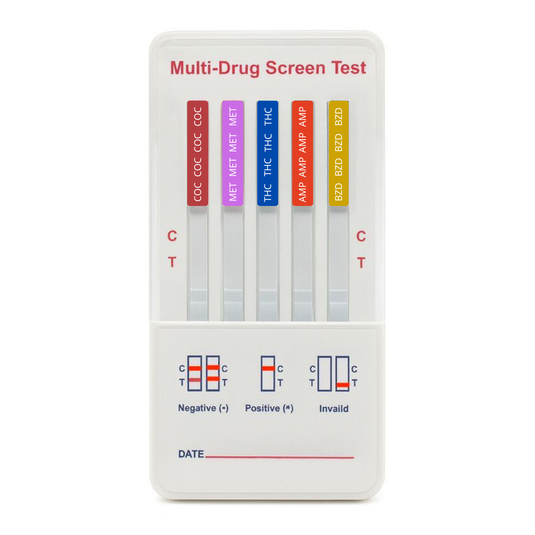 Panel de 5 parámetros (AMP/BZD/COC/MET/THC) One Second - Kit con 25