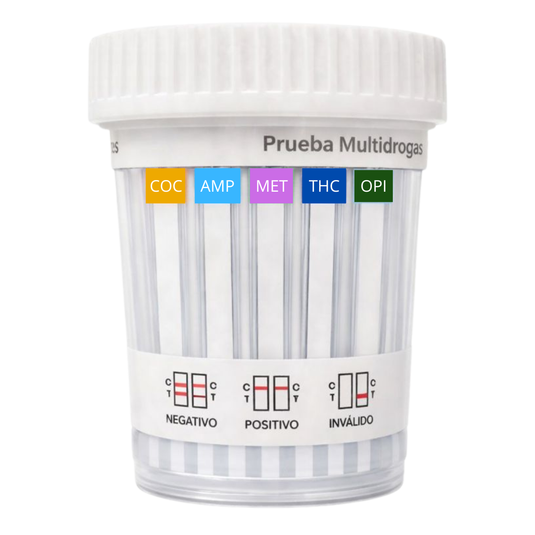 Frasco de 5 parámetros (COC/AMP/MET/THC/OPI) One Second - Kit con 25