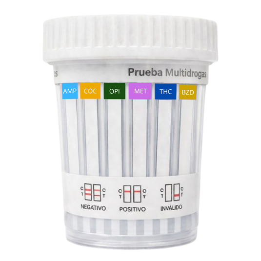 Frasco de 6 parámetros (COC/AMP/MET/THC/OPI/BZD) One Second - Kit con 25