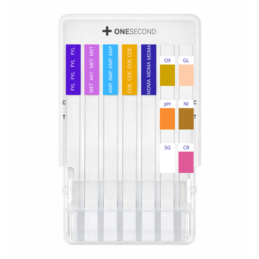 Panel de 5 parámetros (FYL/MET/AMP/COC/MDMA) con Adulterantes One Second - Kit con 25