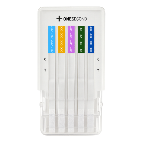 Panel de 5 parámetros (COC/AMP/MET/THC/OPI) One Second - Kit con 25