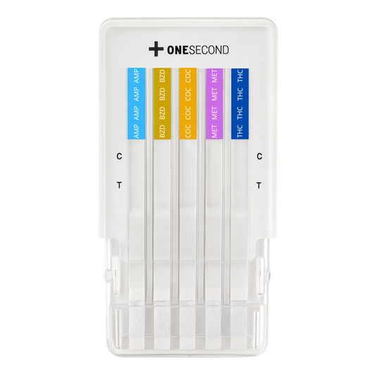 Panel de 5 parámetros (THC/COC/MET/AMP/BZD) One Second - Kit con 25