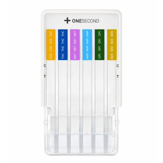 Panel de 6 parámetros (COC/THC/MET/AMP/OPI/BZD) One Second - Kit con 25