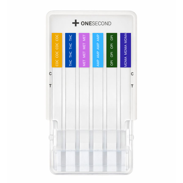 Panel de 6 parámetros (COC/THC/MET/AMP/OPI/MDMA) One Second - Kit con 25