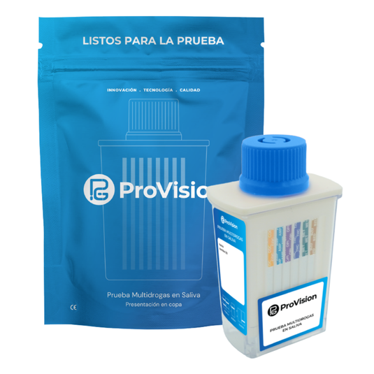 Prueba en saliva 5 parámetros (COC/AMP/MET/THC/OPI) en copa ProVision - Kit con 25