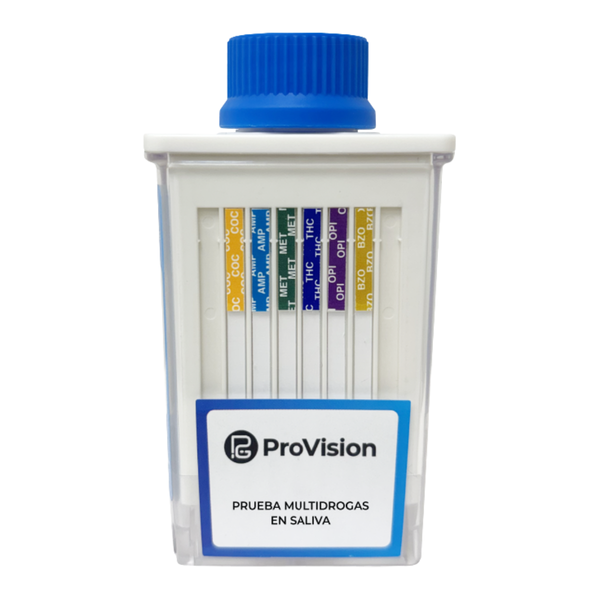 Prueba en saliva 5 parámetros (COC/AMP/MET/THC/OPI) en copa ProVision - Kit con 25