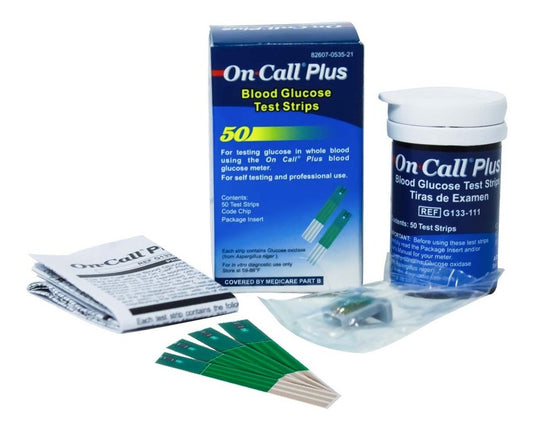 Tiras reactivas para Glucómetro On Call Plus - Kit con 50