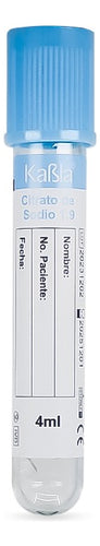 Tubos tipo Vacutainer con Citrato De Sodio de 4 ml Kabla Vacuum Tube - Kit con 100 piezas