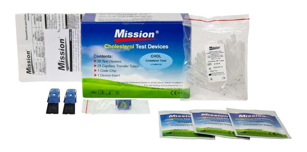 Panel Mission para detección de Colesterol Total - Kit con 25 pruebas