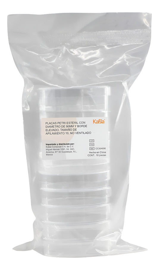Placas Petri de 90 mm, Asépticas Kabla - con 10 Piezas