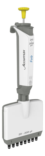 Micropipeta Accumax Fab de 8 canales y volumen de 20 a 200 ul