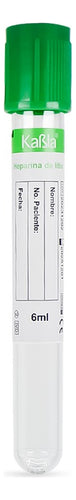 Tubos tipo Vacutainer con Heparina De Litio de 6 ml Kabla Vacuum Tube - Kit con 100 piezas