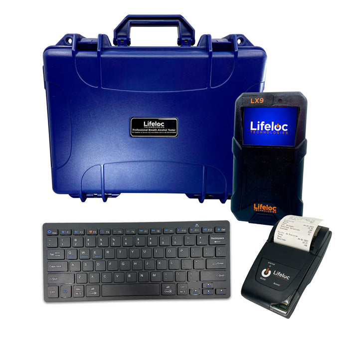 Alcoholímetro LX9 DMS BT Kit Lifeloc, con Bluetooth, Impresora BT, teclado y batería recargable