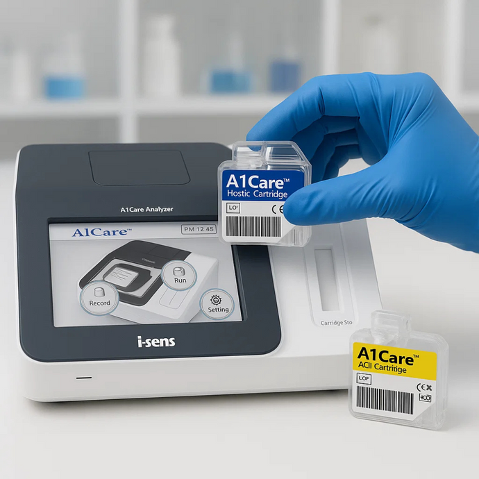 Analizador A1Care para Hemoglobina Glicosilada (HbA1c) y Albúmina-Creatinina (ACR) i-Sens