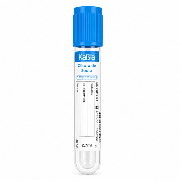Tubo tipo Vacutainer Doble Pared con Citrato de Sodio de 2.7 ml Kabla Vacuum Tube - Kit con 100 piezas