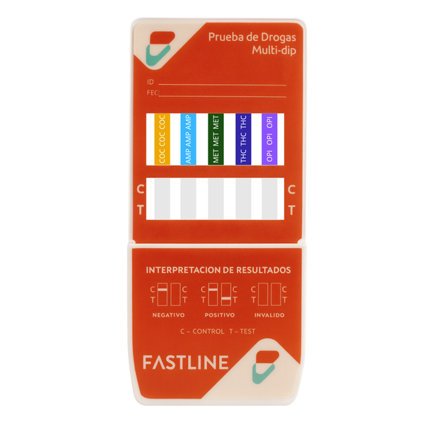 Panel de 5 parámetros (AMP/COC/MET/OPI/THC) Fastline - Kit con 25