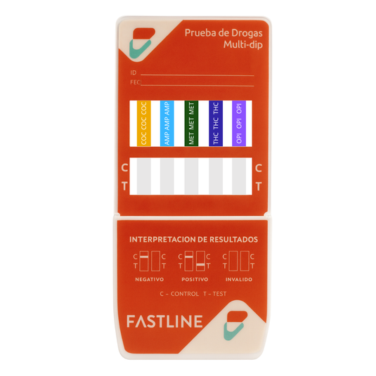 Panel de 5 parámetros (AMP/COC/MET/OPI/THC) Fastline - Kit con 25