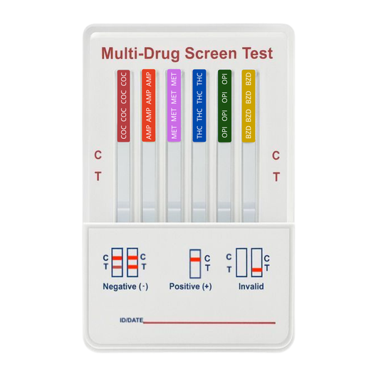 Panel de 6 parámetros (AMP/BZD/COC/MET/OPI/THC) One Second - Kit con 25