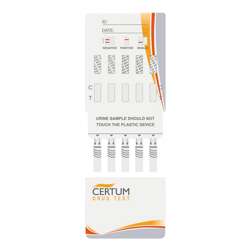 Panel de 5 parámetros (AMP/COC/MET/OPI/THC) Certum - Kit con 25