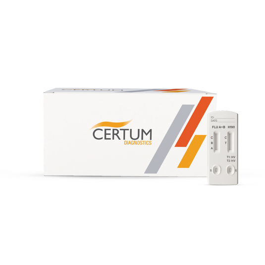 Prueba de Influenza A, B y H1N1 Certum - Kit con 10