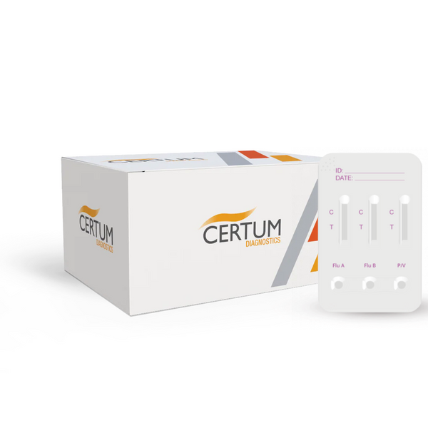 Prueba de Influenza A, B y Parainfluenza Certum - Kit con 20