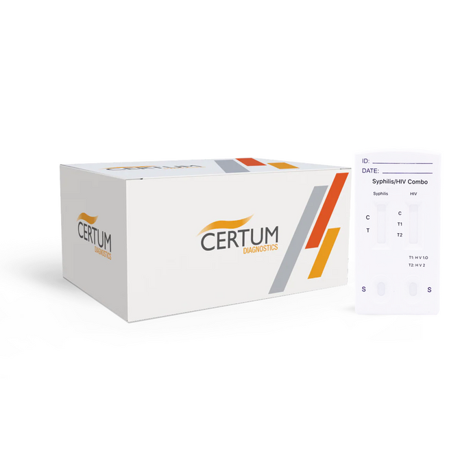 Prueba de VIH y Sífilis Combo Certum - Kit con 25