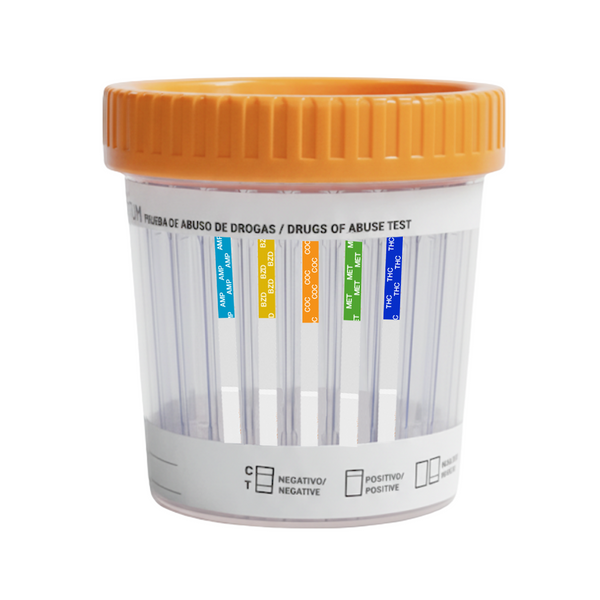 Frasco Simple Cup de 5 parámetros (AMP/BZD/COC/MET/THC) Certum - Kit con 25