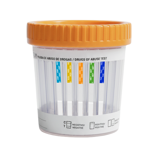Frasco Simple Cup de 5 parámetros (AMP/BZD/COC/MET/THC) Certum - Kit con 25