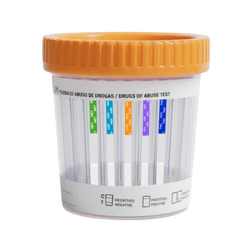 Frasco Simple Cup de 5 parámetros (AMP/COC/MET/MOR/THC) Certum - Kit con 25