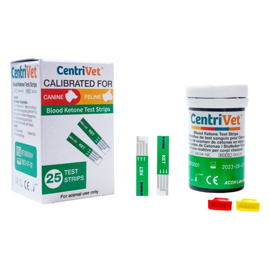 Tiras reactivas de Cetonas en Caninos y Felinos CentriVet GK - Kit con 25