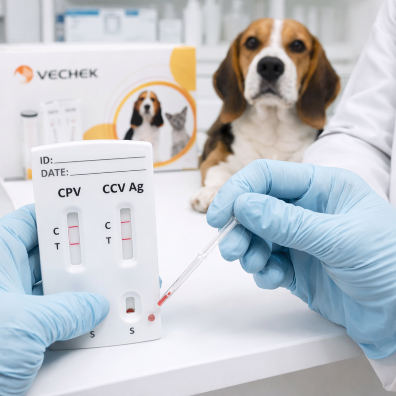 Cargue la imagen en el visor de la galería, Prueba de Parvovirus y Coronavirus Vechek - Kit con 10 pruebas
