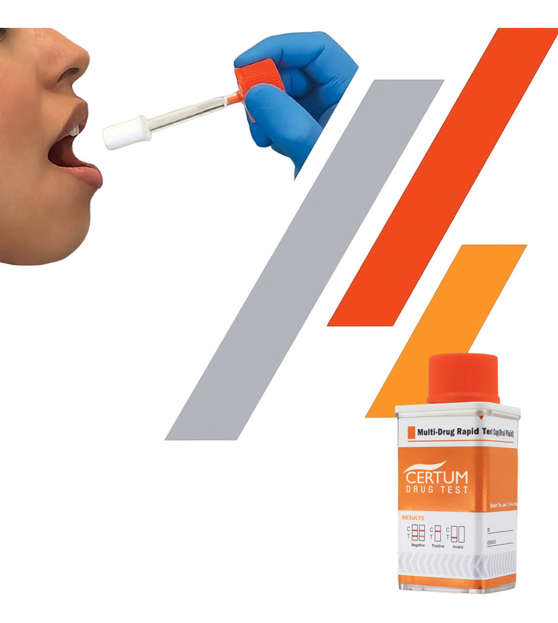 Cargue la imagen en el visor de la galería, Prueba de Drogas en Saliva de 5 parámetros (AMP/COC/OPI/MET/THC) Certum - Kit con 25
