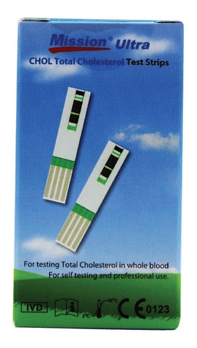 Tiras para Medidor de Colesterol Mission Ultra - Kit con 25 pruebas