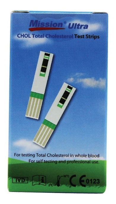 Tiras para Medidor de Colesterol Mission Ultra - Kit con 25 pruebas