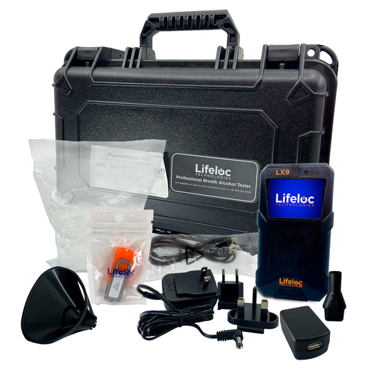 Alcoholímetro LX9 Lifeloc con Impresora BT con accesorios