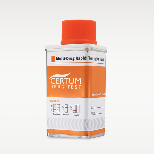 Prueba de Drogas en Saliva de 6 parámetros (AMP/BAR/BZD/COC/MET/THC) Certum - Kit con 25