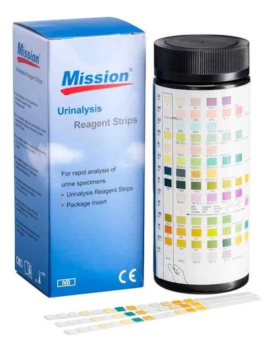 Tiras de Uroanálisis Mission de 14 Parámetros - Kit con 100 pruebas