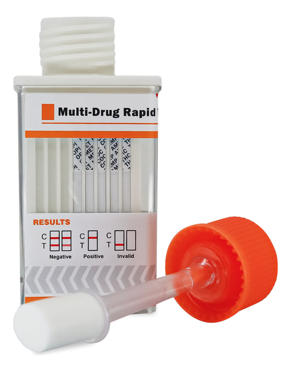 Prueba de Drogas en Saliva de 5 parámetros (AMP/COC/OPI/MET/THC) Certum - Kit con 20