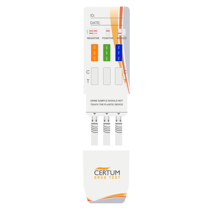 Panel de 3 parámetros (COC/MET/THC) Certum - Kit con 25