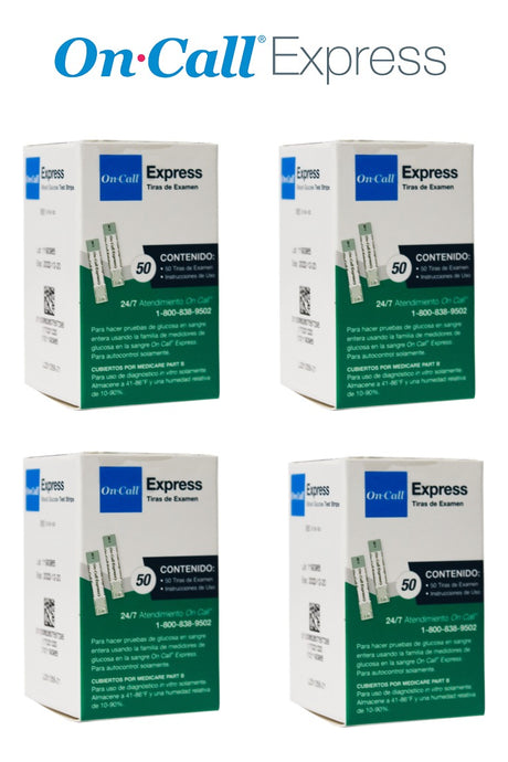 Tiras reactivas para Glucómetro On Call Express - Kit con 200