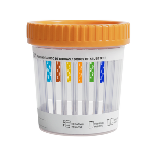 Frasco Simple Cup de 6 Parámetros (AMP/BAR/BZD/COC/MET/THC) Certum - Kit con 25