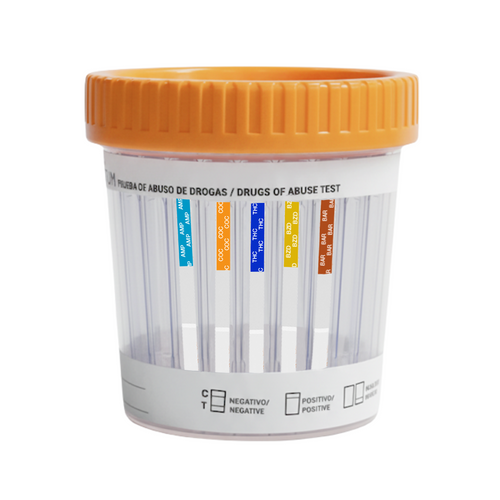 Frasco Simple Cup de 5 Parámetros (AMP/BAR/BZD/COC/THC) Certum - Kit con 25